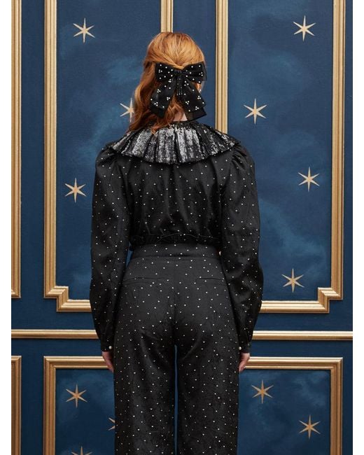Sister Jane Blue Waltz Sequin Collar Blouse