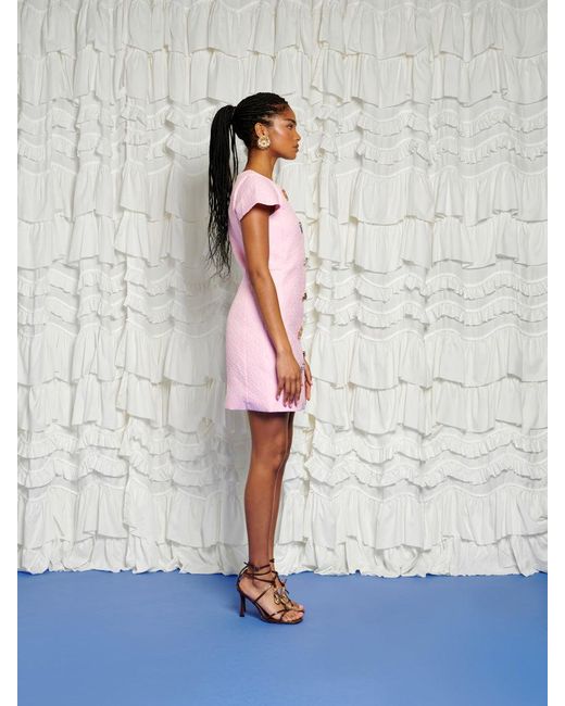 Sister Jane Pink Dream Dorada Jacquard Mini Dress