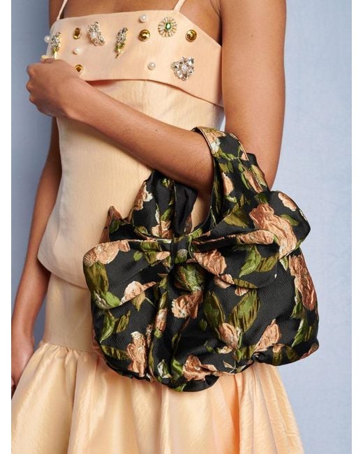 Sister Jane Black Dream Floret Jacquard Bow Bag
