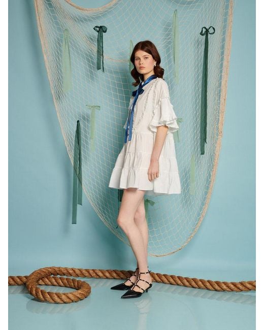 Sister Jane Green Seaboard Ruffle Mini Dress