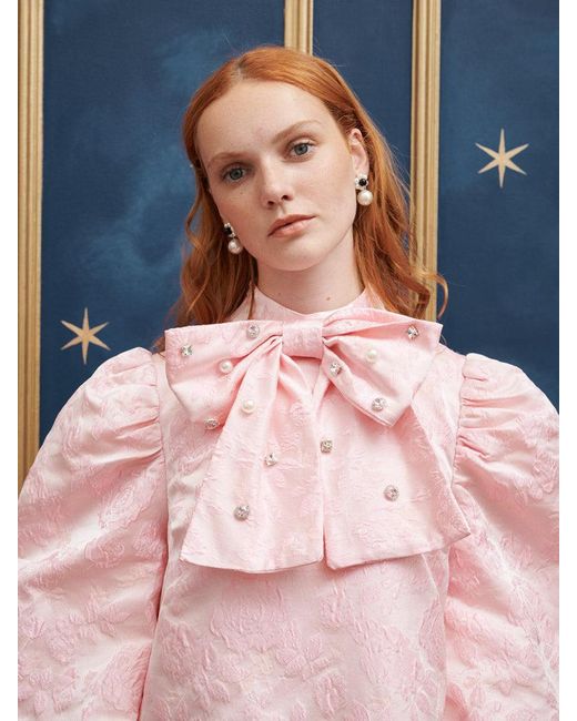 Sister Jane Blue Sparkle Jacquard Bow Dress