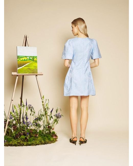 Sister Jane Blue Sweet Pea Jacquard Mini Dress