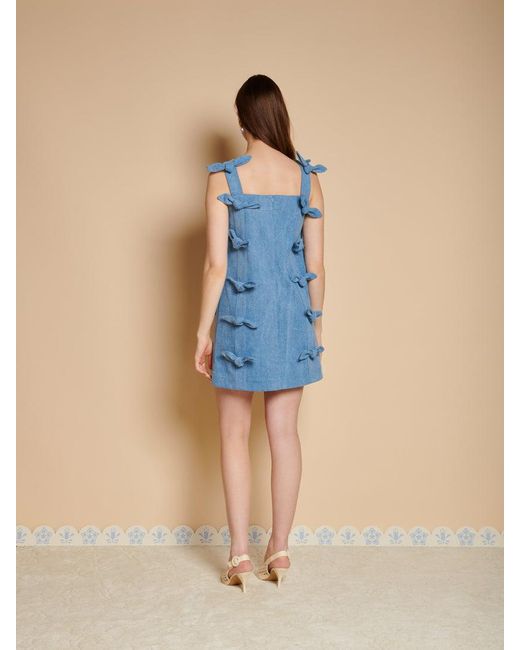Sister Jane Blue Larsson Bow Mini Dress