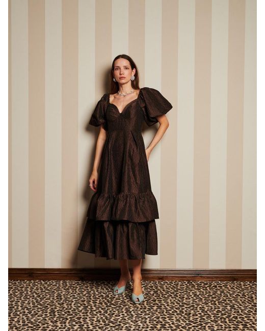 Sister Jane Natural Dream Antiques Jacquard Midi Dress