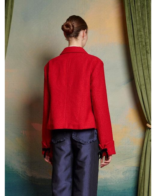 Sister Jane Red Poise Boucle Jacket