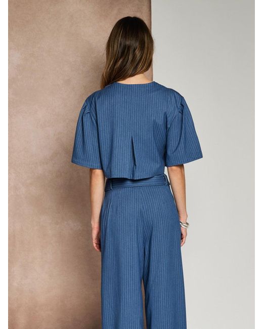 Sister Jane Blue Ghospell Bettie Pinstripe Top