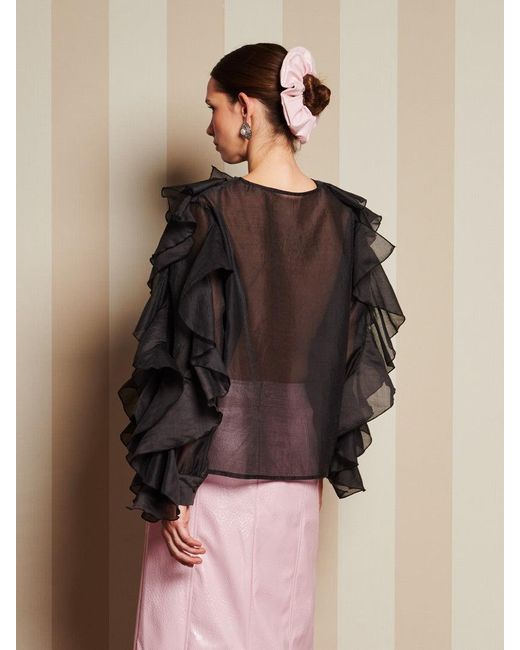Sister Jane Black Dream Romance Ties Blouse