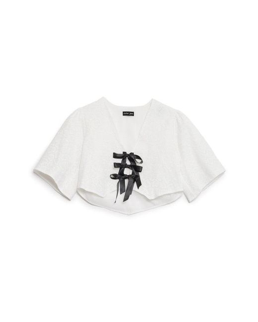 Sister Jane White Blanca Broderie Anglaise Top