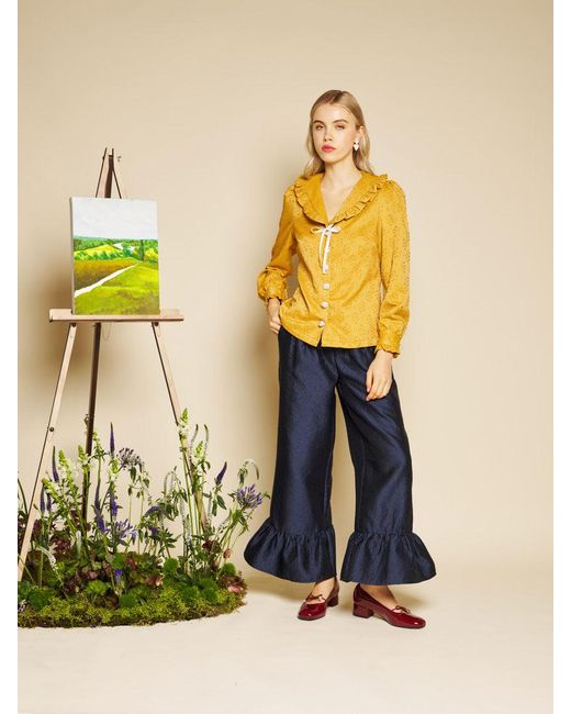 Sister Jane Yellow Jaune Jacquard Top