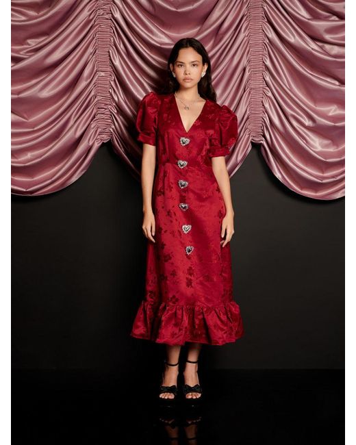 Sister Jane Red Carnival Hearts Midi Dress