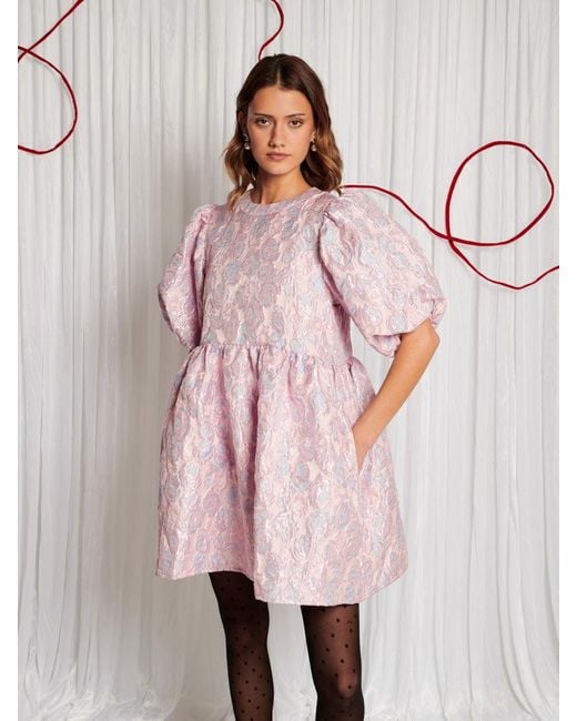 Sister Jane Pink Dream Brambling Jacquard Mini Dress