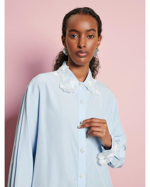Sister Jane Blue Dream Wildflower Embellished Shirt