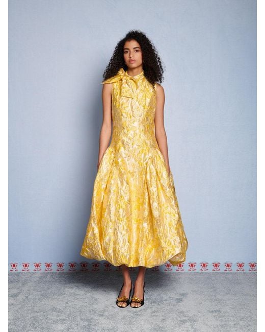 Sister Jane Multicolor Dream Ochre Jacquard Midi Dress