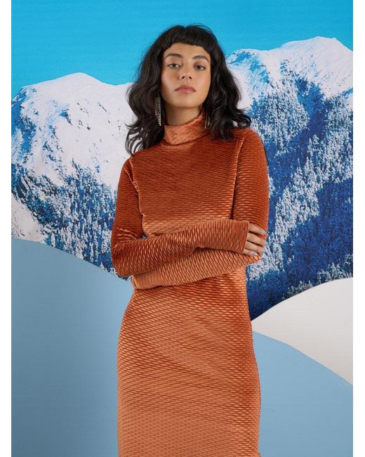 Sister Jane Blue Ghospell Jetta Velour Midi Dress