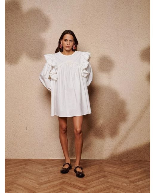 Sister Jane White Sol Seeker Ruffle Mini Dress