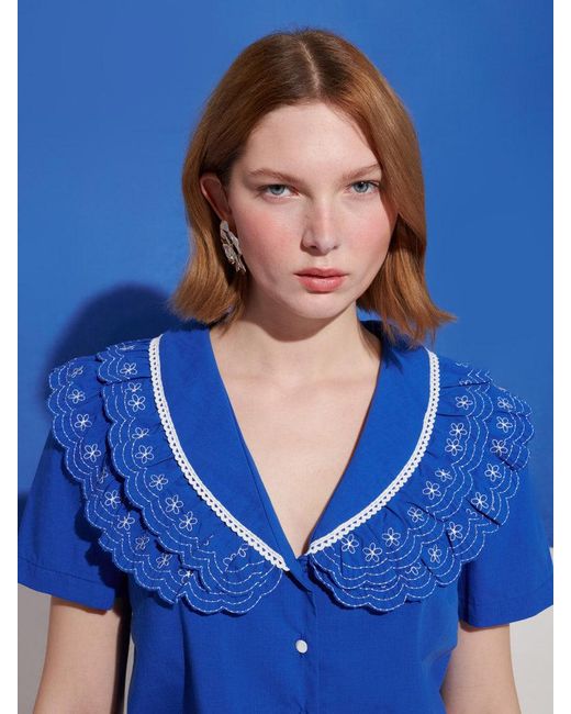 Sister Jane Blue Aegean Trim Blouse