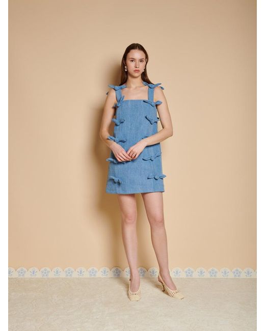 Sister Jane Blue Larsson Bow Mini Dress