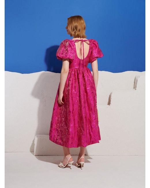 Sister Jane Blue Pomegranate Jacquard Maxi Dress