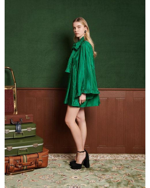 【sister jane】emerald bow mini dress Sister Jane Emerald Bow Mini Dress in Green | Lyst UK