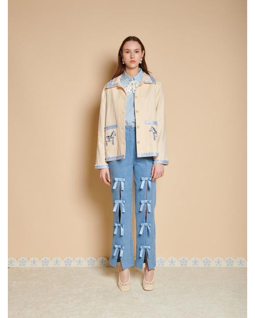 Sister Jane Blue Larsson Applique Jacket