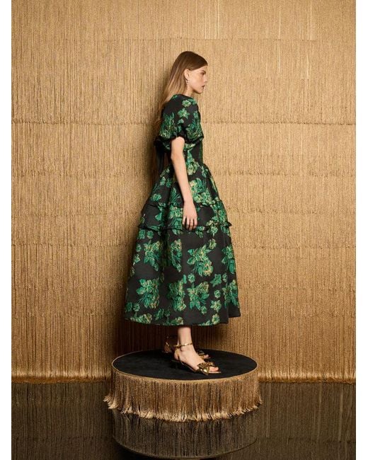 Sister Jane Dream Bonnie Jacquard Midi Dress in Green | Lyst