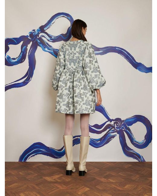 Sister Jane Dream Roses Jacquard Mini Dress in Blue | Lyst UK 
