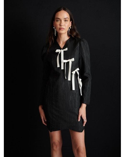 Sister Jane Black Ghospell Dulcie Wrap Mini Dress