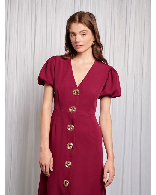 Sister Jane Red Sandy Swirl Midi Dress
