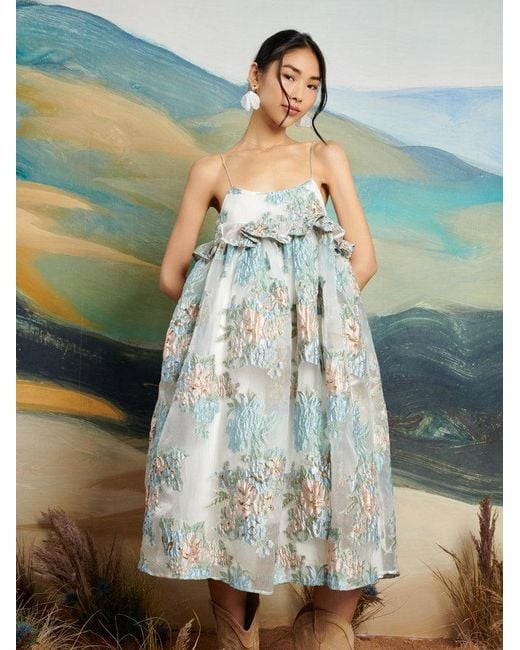 Sister Jane Dream Barn Flower Jacquard Dress in Blue | Lyst