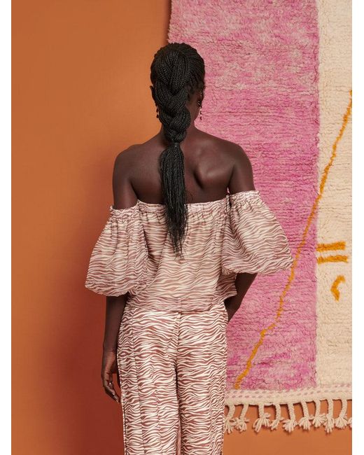 Sister Jane Brown Ghospell Zoya Zebra Bandeau Top
