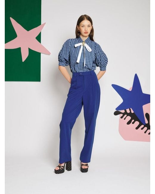 Sister Jane Blue Celeste Check Blouse
