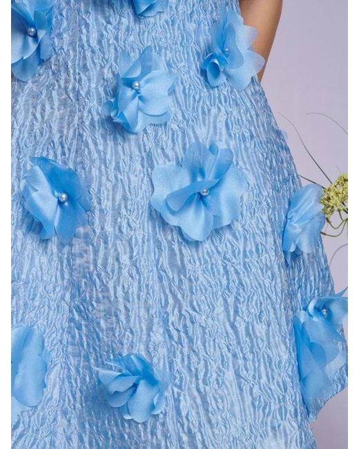 Sister Jane Blue Dream Blooming Jacquard Mini Dress