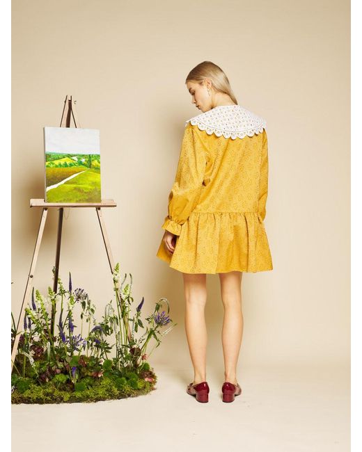 Sister Jane Yellow Jaune Jacquard Mini Dress