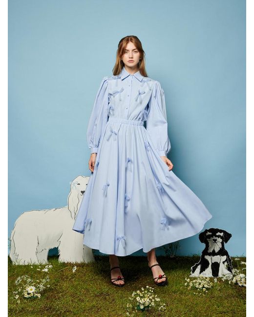 Sister Jane Blue Maggie Bow Midi Dress