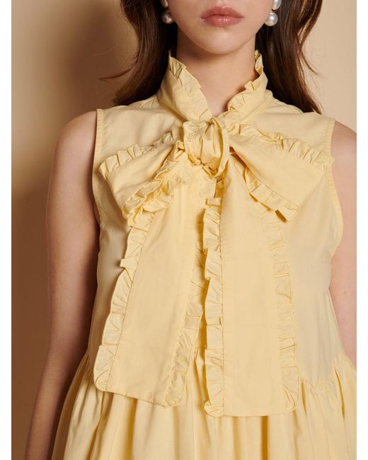 Sister Jane Natural Buttermilk Bow Mini Dress