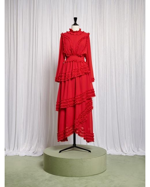 Sister Jane Red Augustine Maxi Ruffles Dress