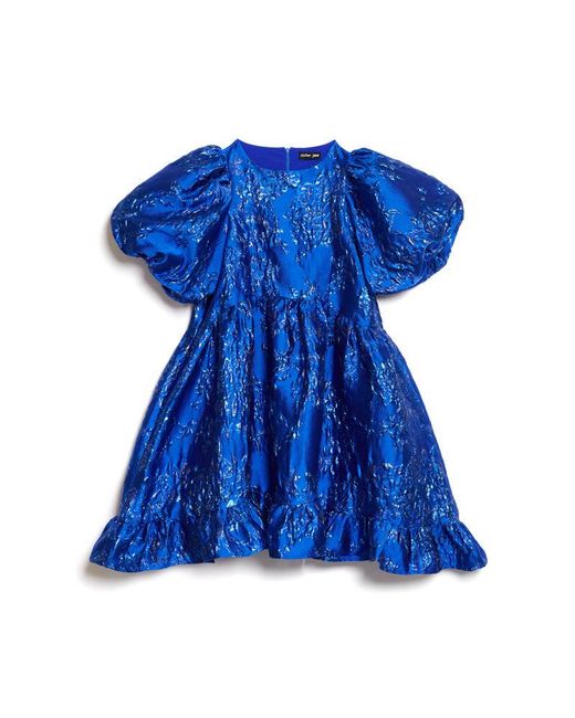Sister Jane Blue Watercolour Jacquard Mini Dress