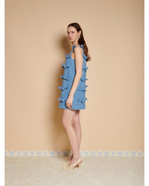 Sister Jane Blue Larsson Bow Mini Dress