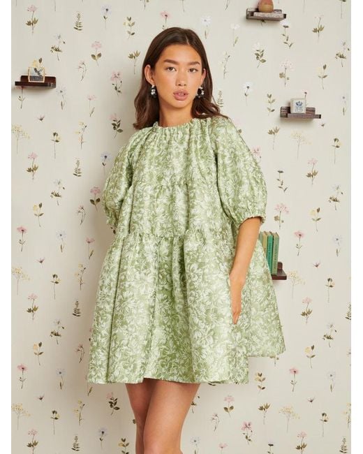 Sister Jane Thimble Jacquard Mini Dress in Green | Lyst