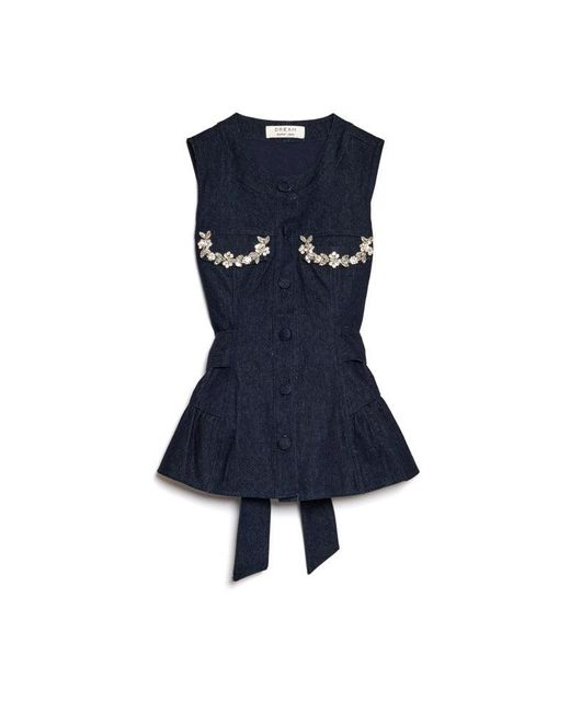 Sister Jane Blue Dream Brightside Denim Embellished Top