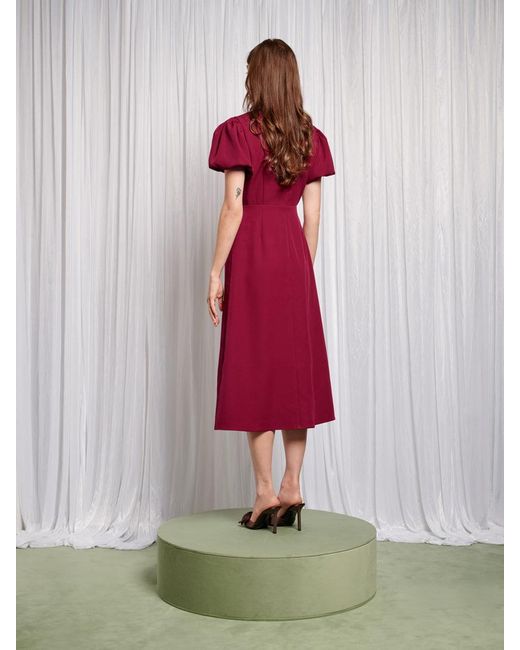 Sister Jane Red Sandy Swirl Midi Dress