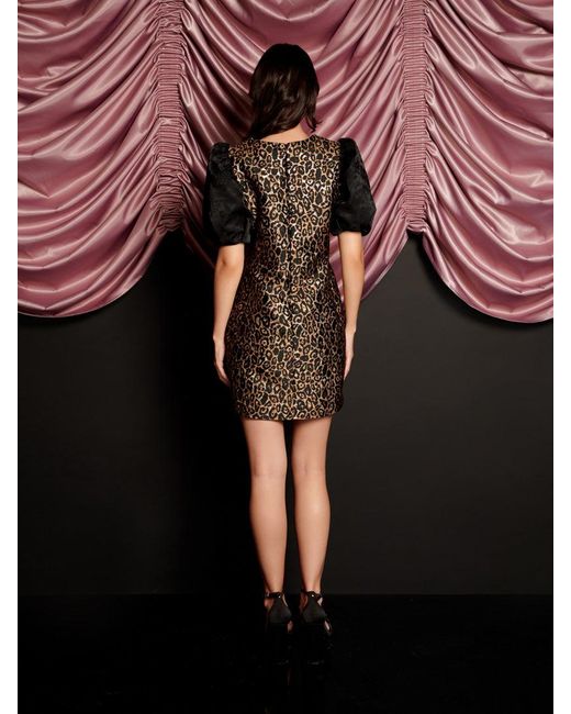 Sister Jane Multicolor Cherie Leopard Jacquard Mini Dress