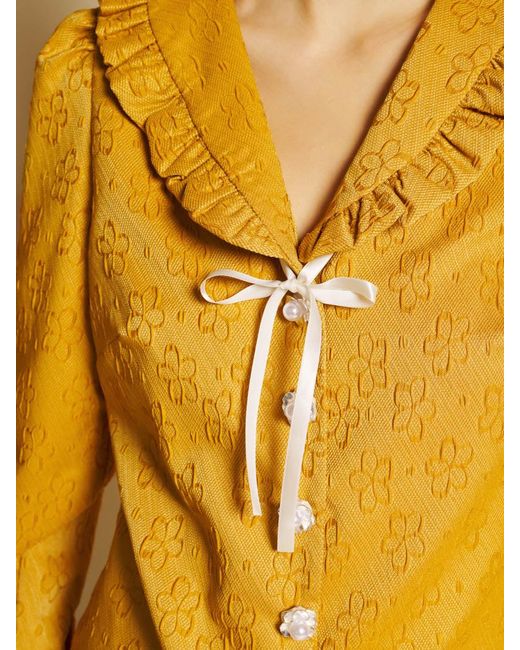 Sister Jane Yellow Jaune Jacquard Top