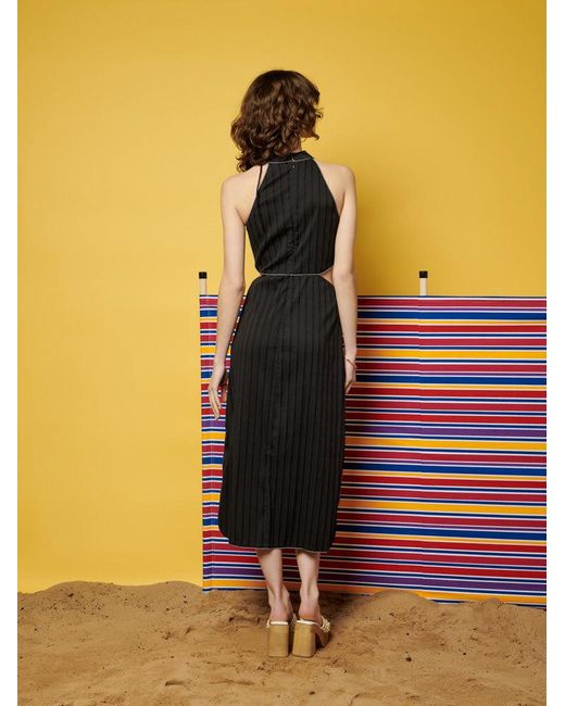 Sister Jane Yellow Ghospell Sylvie Stripe Cut Out Midi Dress