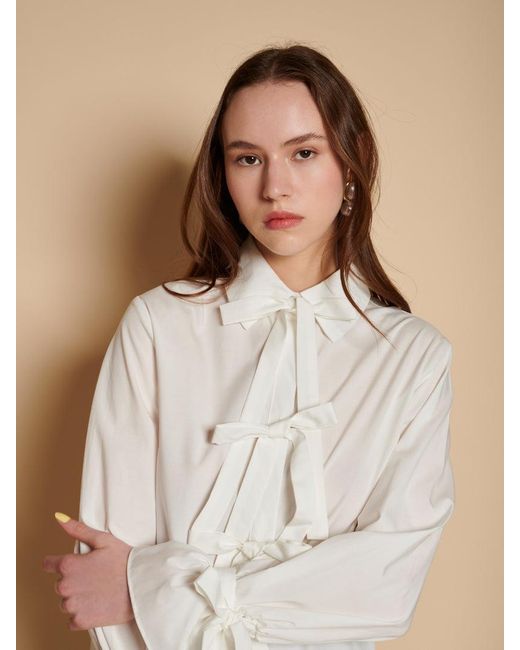 Sister Jane Natural Siljan Bow Blouse
