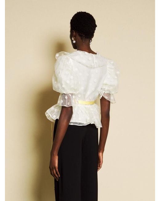 Sister Jane Natural Dream Margaux Spot Organza Wrap Top