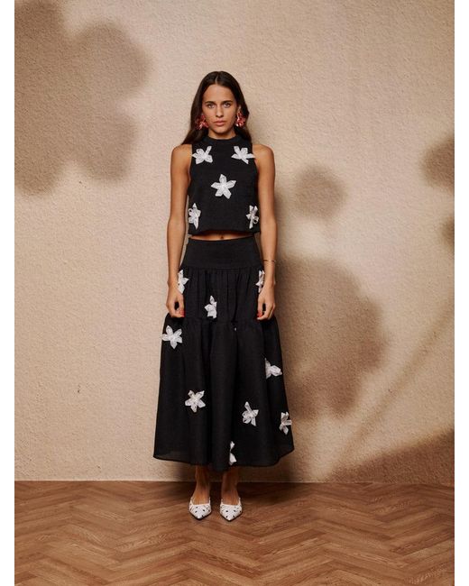 Sister Jane Black Glow Flora Cropped Top