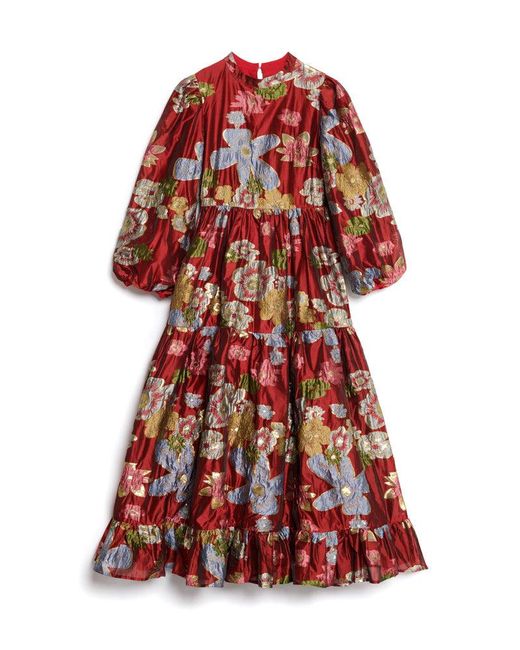 Sister Jane Dream Ruby Jacquard Maxi Dress in Red | Lyst UK
