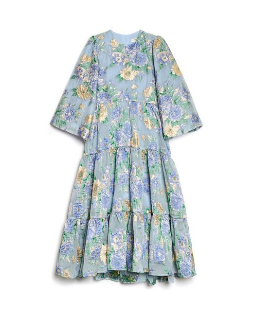 Sister Jane Blue Dream Lilt Floral Jacquard Maxi Dress