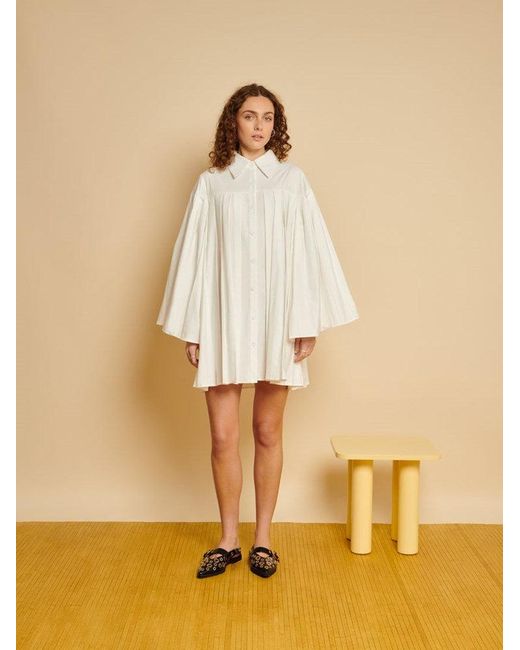 Sister Jane Natural Ghospell Tora Pleat Mini Dress